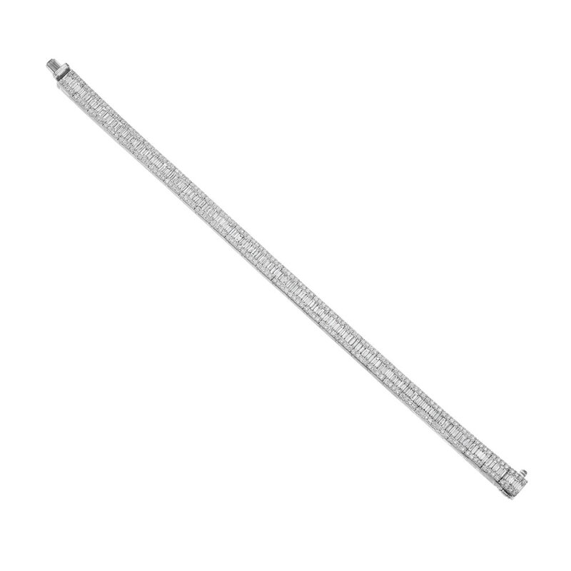 5.65ctw Baguette & Round Diamond Bracelet