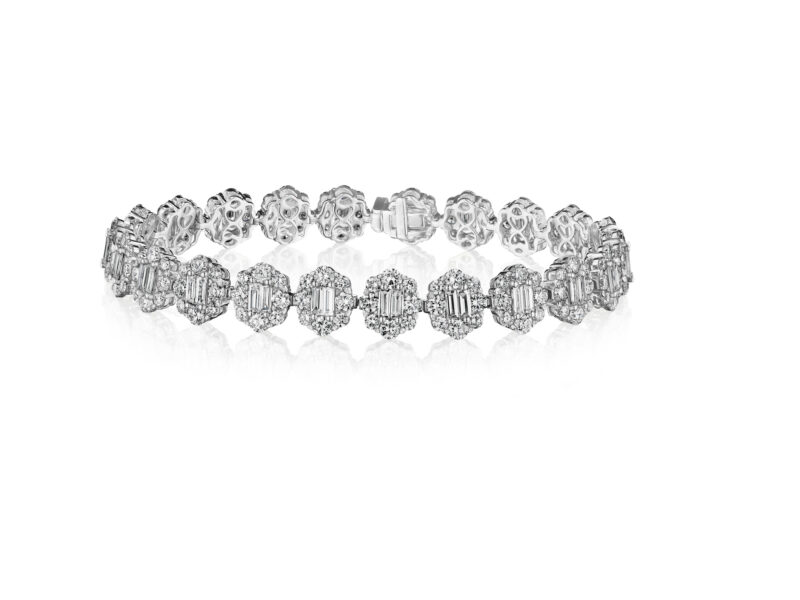 Baguette & Round Diamond Bracelet