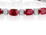 Oval Ruby & Round Diamond Bracelet