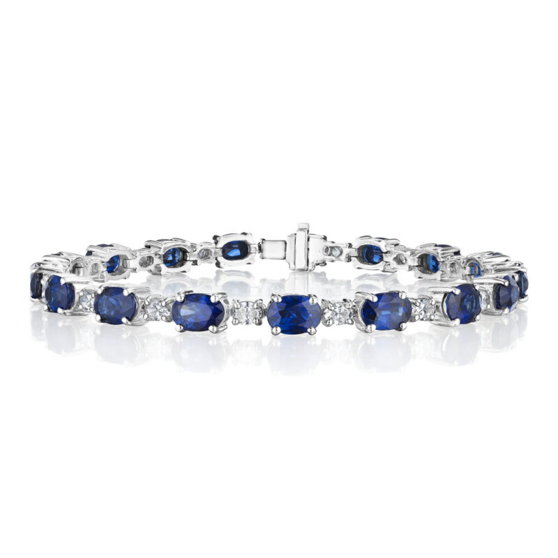 Oval Sapphire & Diamond Bracelet