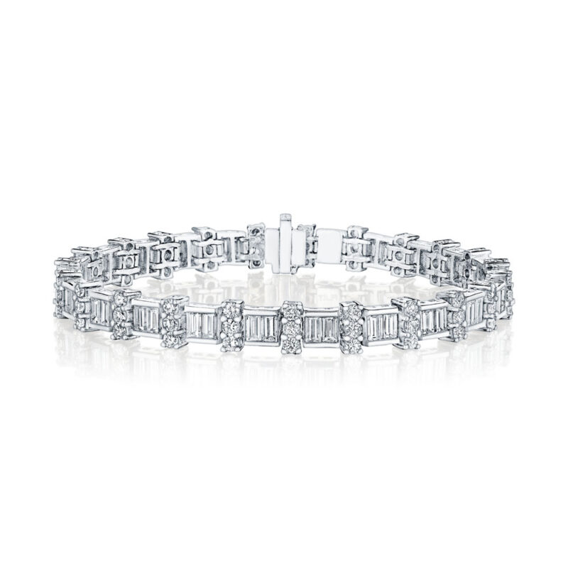 Baguette & Round Diamond Bracelet