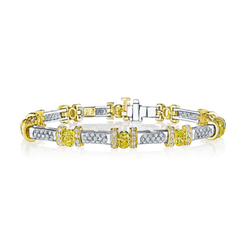 Fancy Yellow Oval Diamond Bracelet
