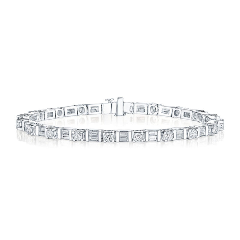 Baguette & Round Diamond Bracelet