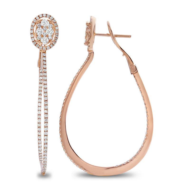 Oval Shaped Hoop Earrings
