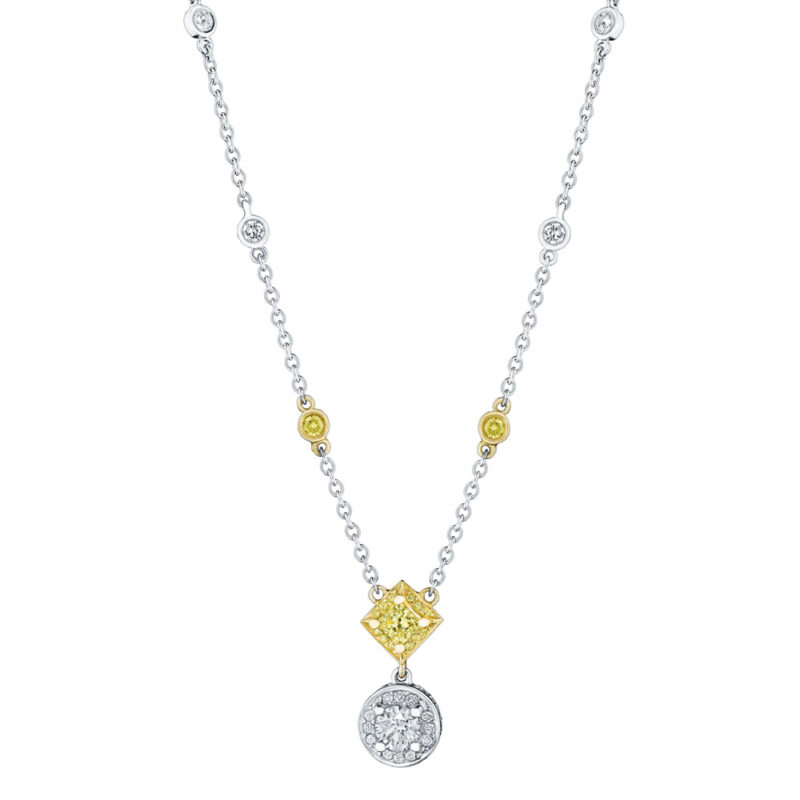 Diamond Pave & Bezel Set Necklace