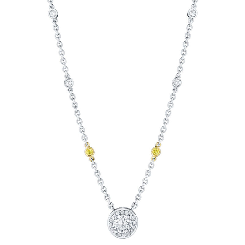 Diamond Pave & Bezel Set Necklace