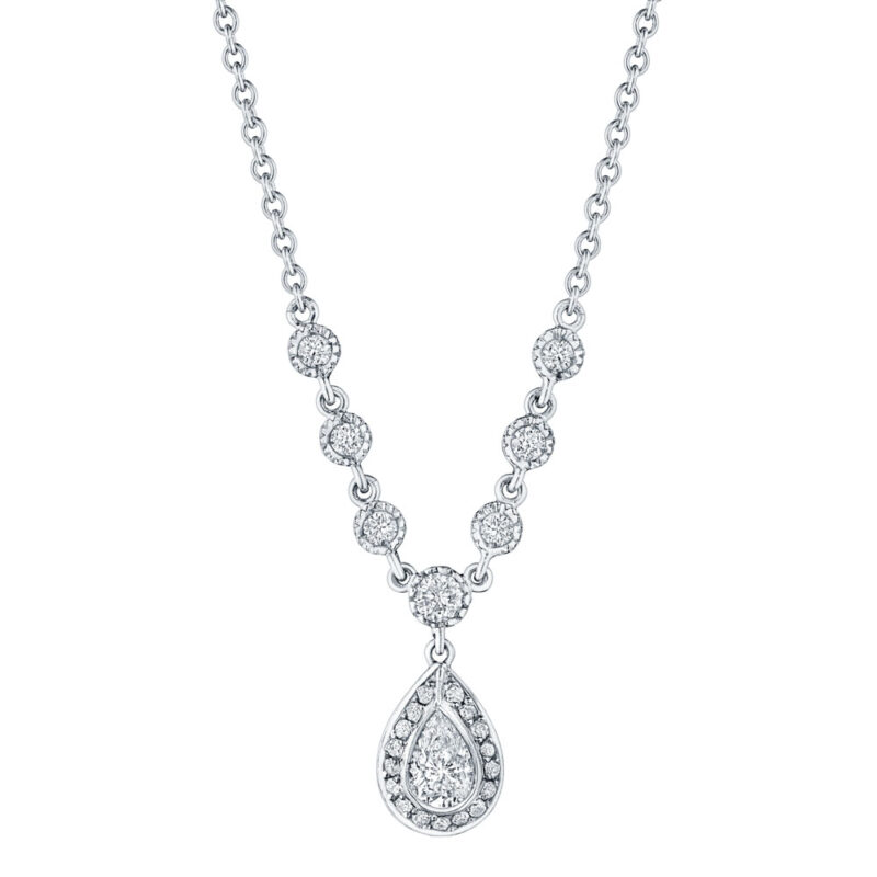 Pear Shape & Round Diamond Pendant