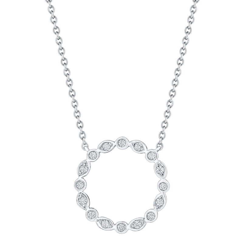 Round Diamond Circle Necklace