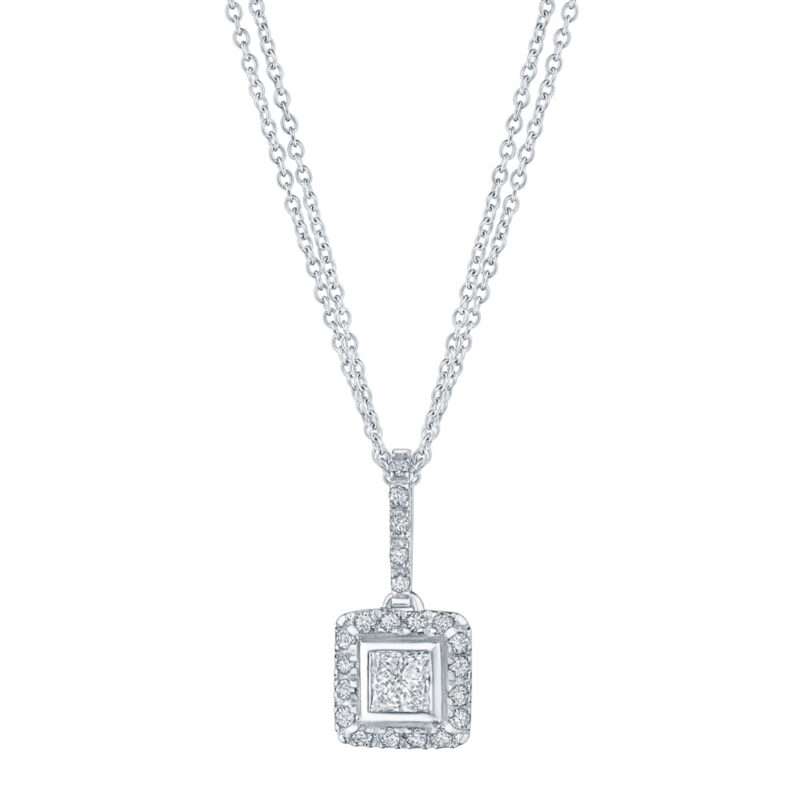 Diamond Princess Cut Pendant