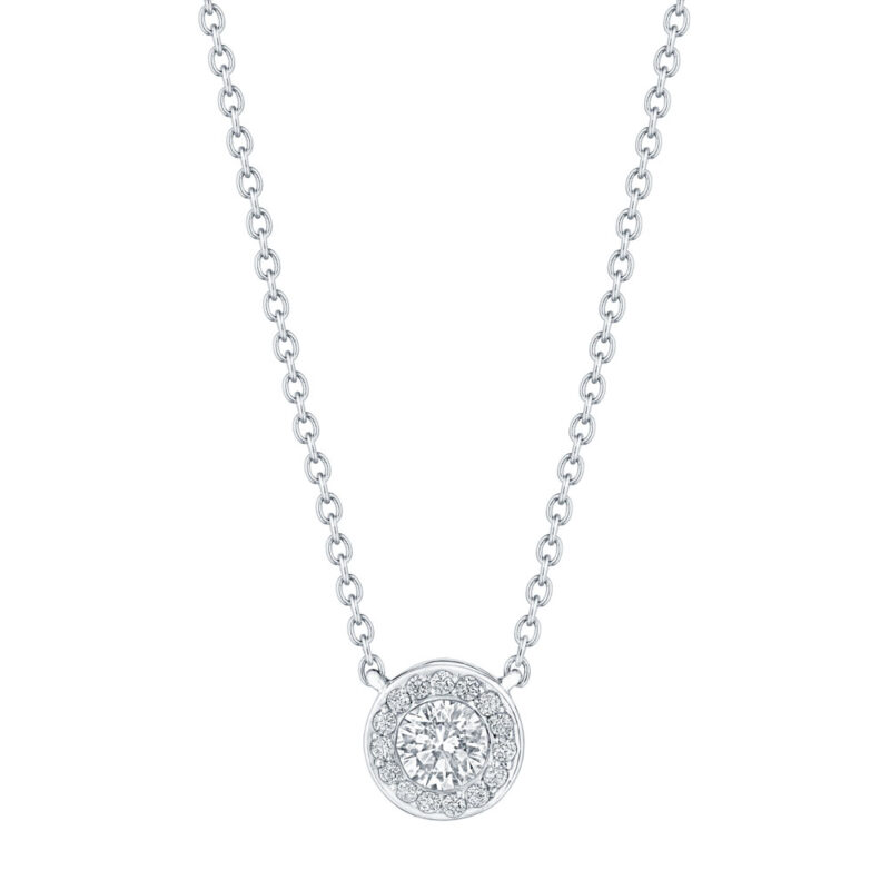 Round Diamonds Bezel & Pave Necklace