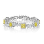 19.37ct Mixed Shape Fancy Yellow & White Diamond Bracelet