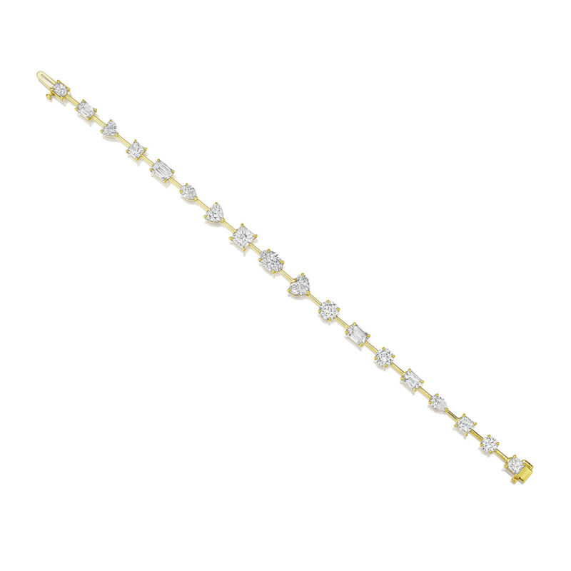 9.94ct Mixed Shape Floating Diamond Bracelet in 18KT Yellow Gold