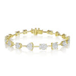 9.94ct Mixed Shape Floating Diamond Bracelet in 18KT Yellow Gold