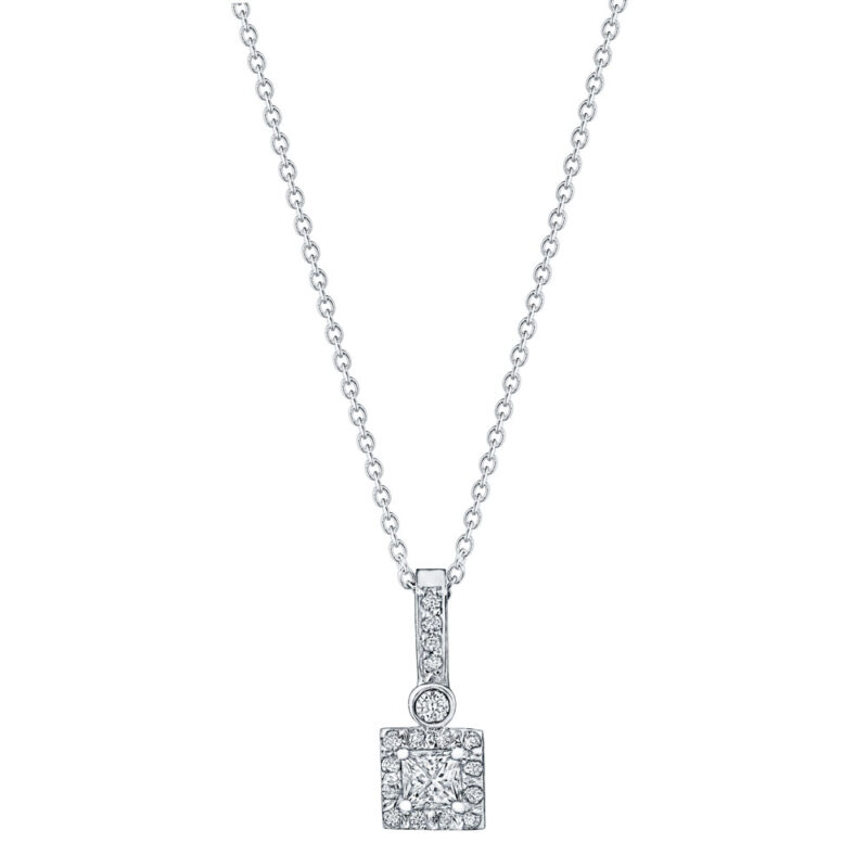 Diamond Princess Cut Pendant
