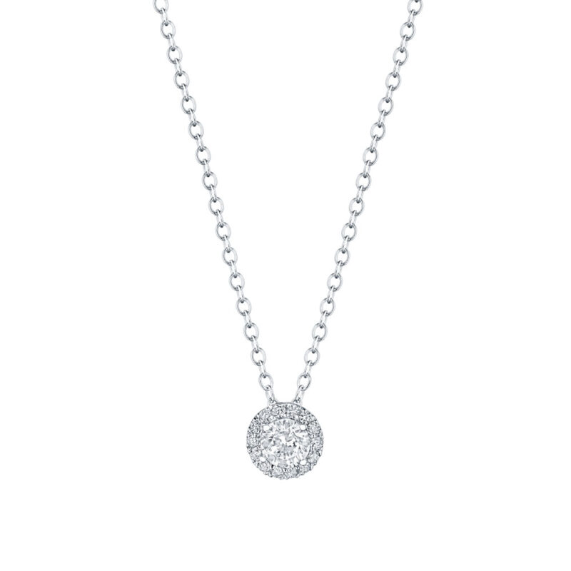 Round Diamond Halo Pendant