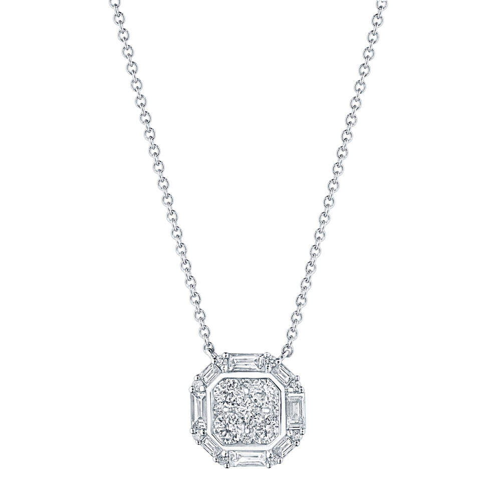 Baguette diamond pendant deals