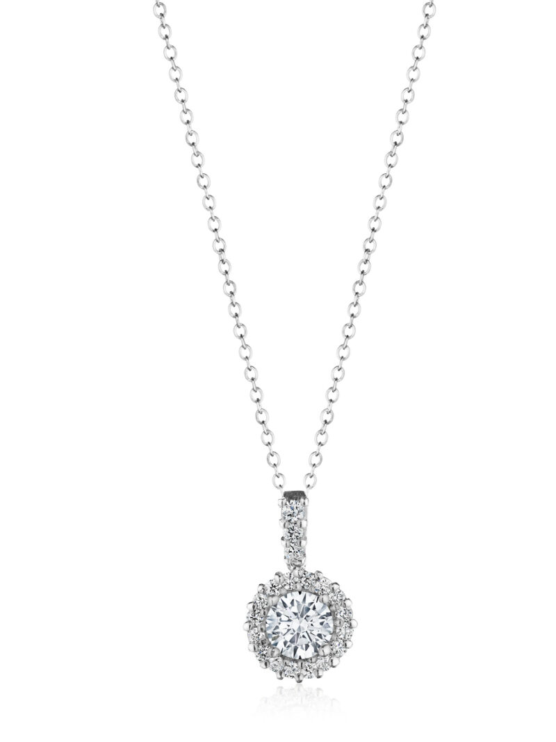 Round Diamond Halo Pendant