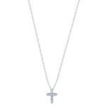 Baguette & Round Diamond Cross Necklace