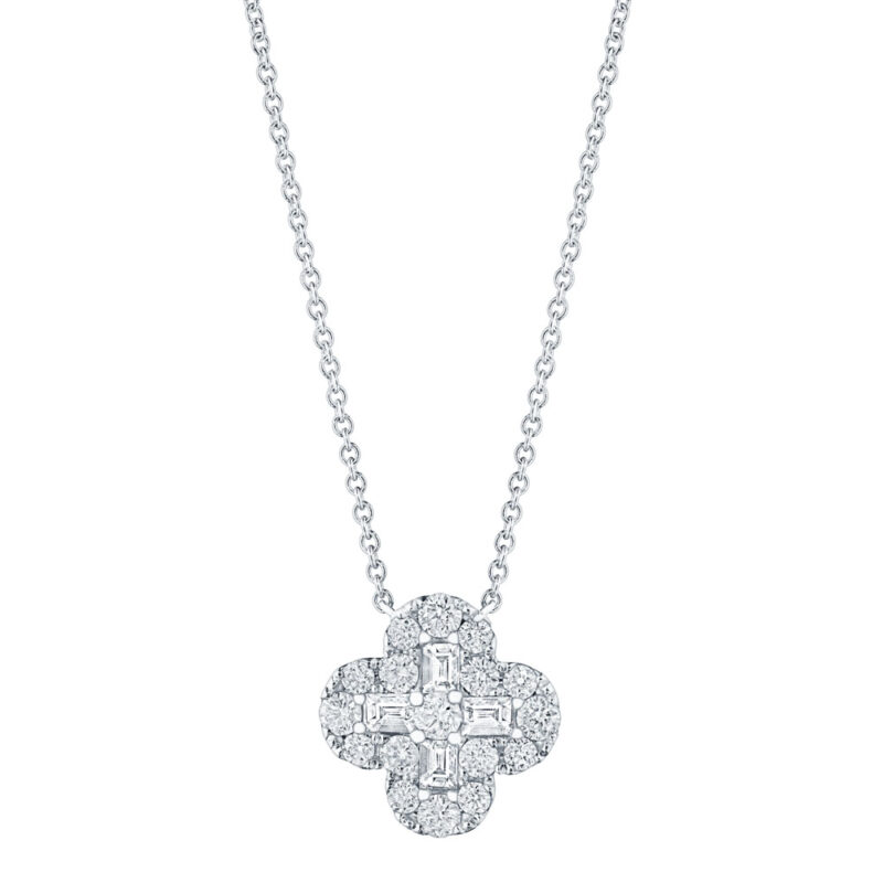Baguette & Round Diamond Composite Pendant