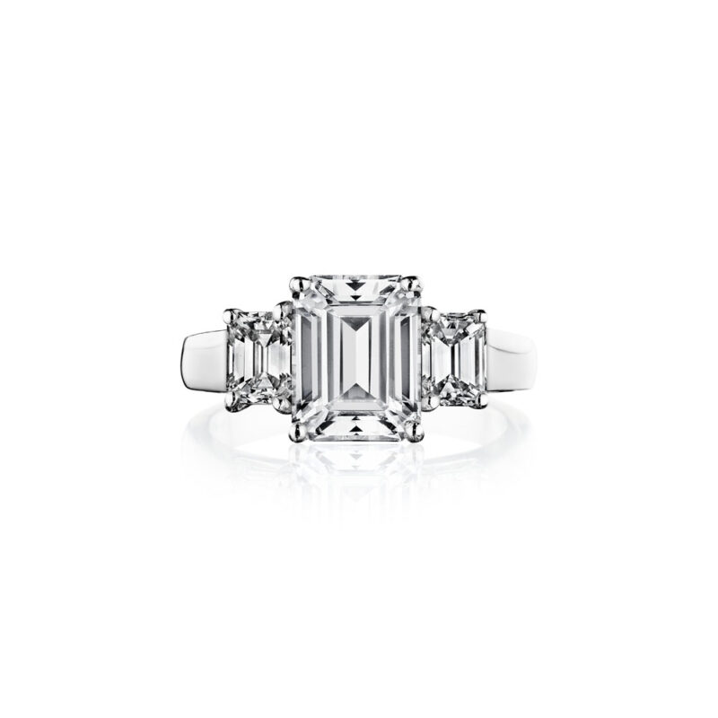 Perfect Twogether® 3 Stone Emerald Cut Diamond Ring
