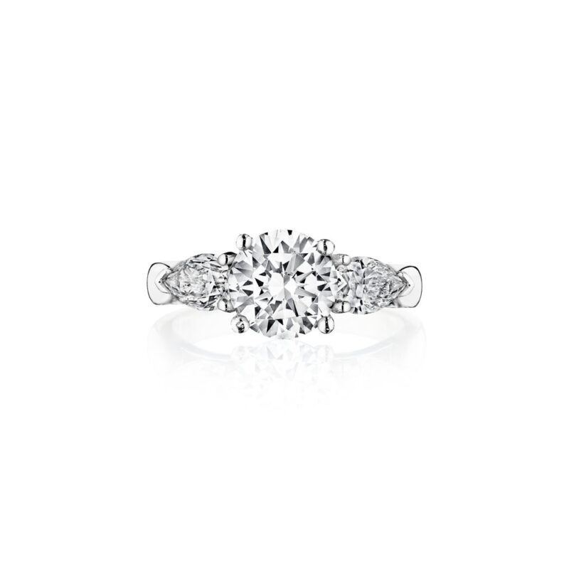 Perfect Twogether® 3 Stone Pear Shape Diamond Ring