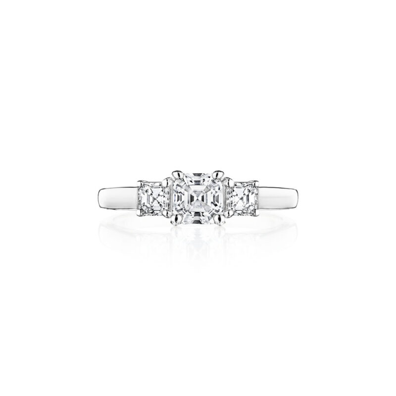 Perfect Twogether® 3 Stone Asscher Cut Diamond Ring